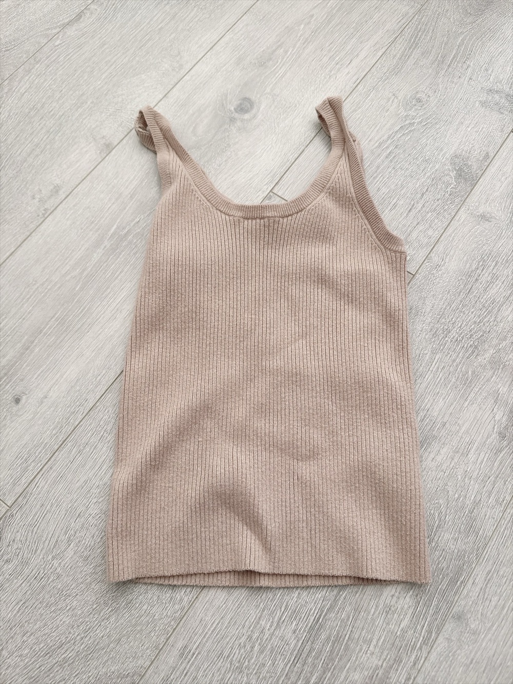 Abercrombie & Fitch Ribbed Knit Tank Top - Beige size XS